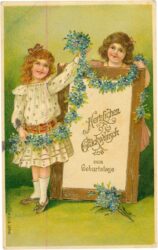 geburtstag, mädchen mit blumengirlande