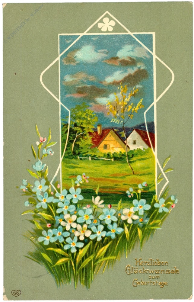 geburtstag, landschaft mit blumen geburtstag, landschaft mit blumen
