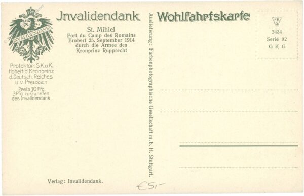 st. mihiel, fort du camp des romains, erobert 25.9.1914 durch kronprinz rupprecht