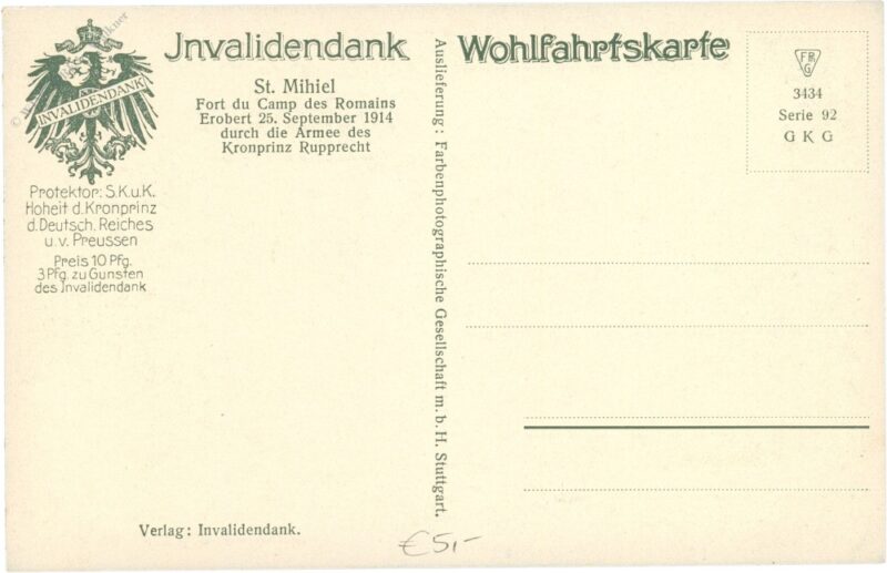 st. mihiel, fort du camp des romains, erobert 25.9.1914 durch kronprinz rupprecht