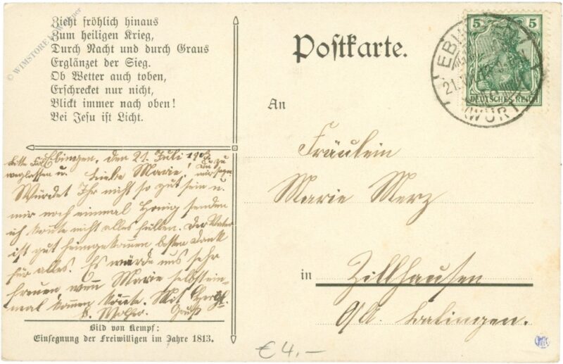 kempf: einsegnung der freiwilligen im jahre 1813