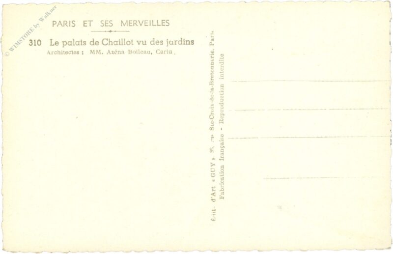 paris, le palais de chaillot vu des jardins