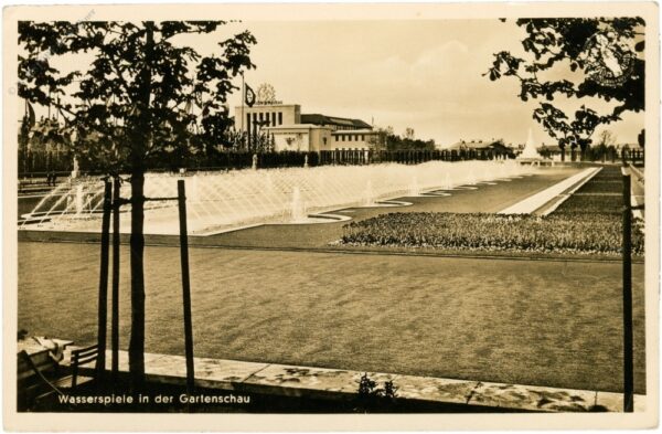 düsseldorf, große reichsausstellung 1937, wasserspiele in der gartenschau