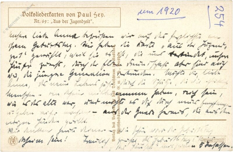 aus der jugendzeit volksliederkarte von paul sey