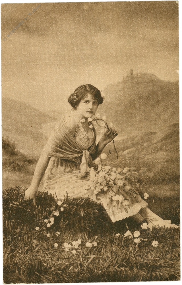 dame mit blumen am berg dame mit blumen am berg