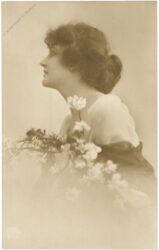 dame mit blumen