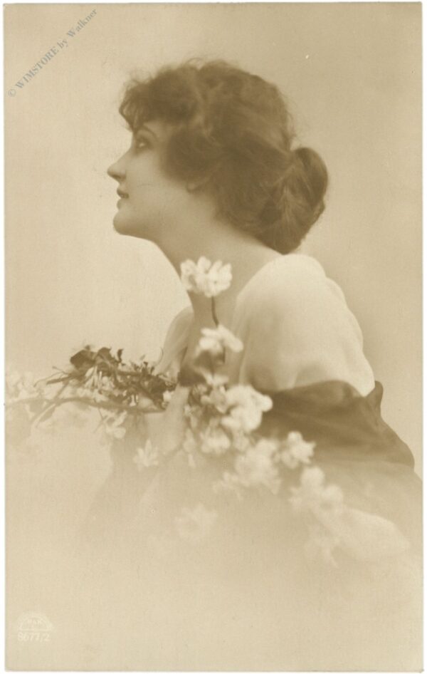 dame mit blumen