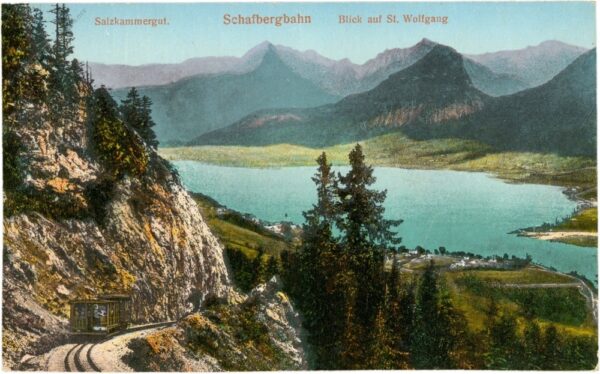 st. wolfgang, schafbergbahn, blick auf st. wolfgang