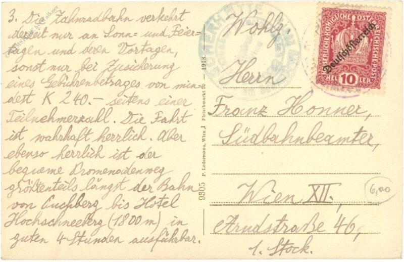 schneeberg, zahnradbahn (hohe mauer)