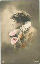 dame mit rosen