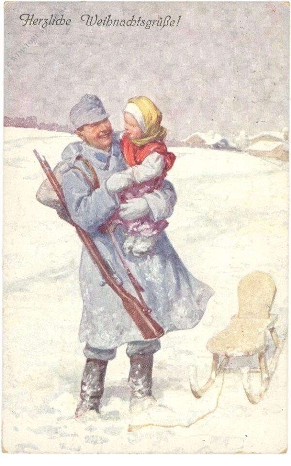 weihnachten, soldat mit kind