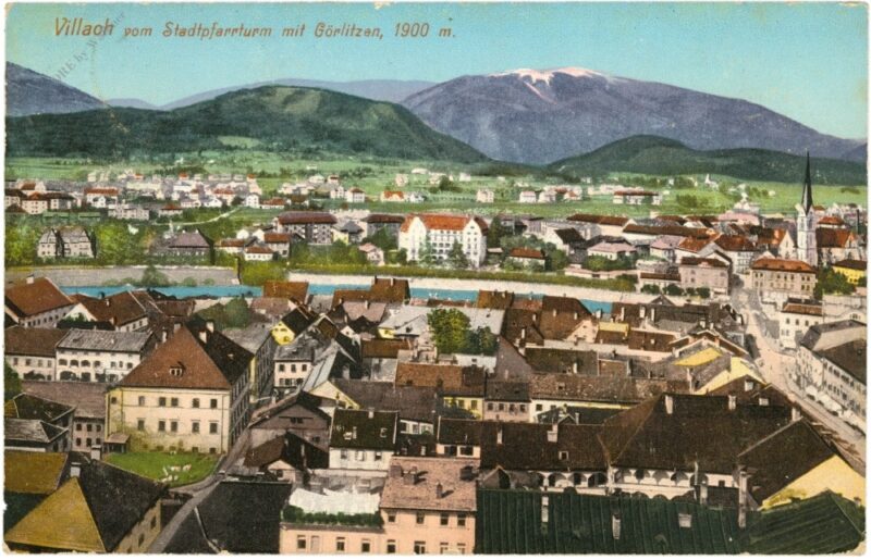 villach, vom stadtpfarrturm mit görlitzen villach, vom stadtpfarrturm mit görlitzen