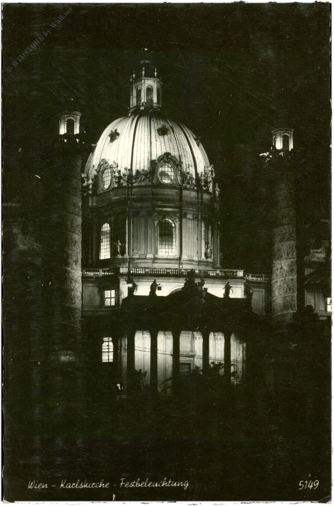 wien 4, karlskirche, festbeleuchtung wien 4, karlskirche, festbeleuchtung