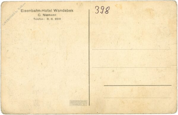 hamburg, wandsbek, eisenbahn hotel