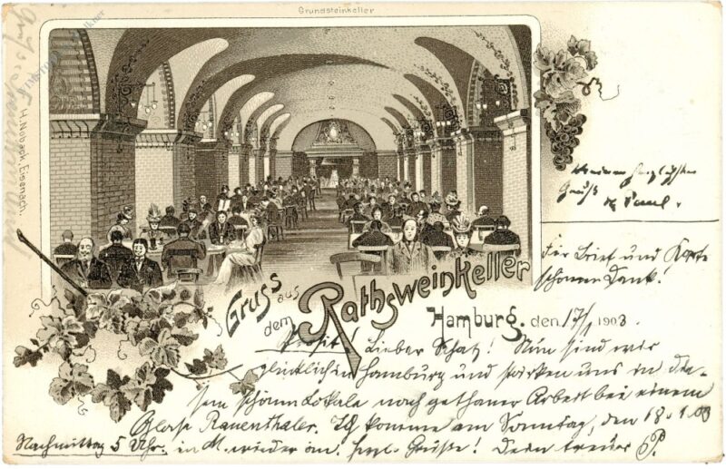 hamburg, gruss aus dem rathsweinkeller hamburg, gruss aus dem rathsweinkeller