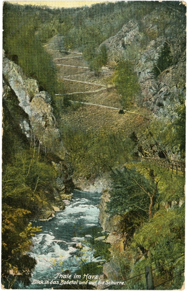 thale im harz, blick in das bodetal und auf die schurre thale im harz, blick in das bodetal und auf die schurre