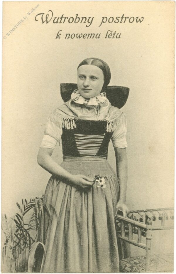 neujahr, dame in tracht