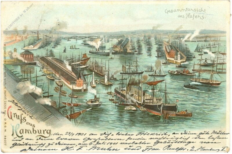 hamburg, gesamtansicht des hafen hamburg, gesamtansicht des hafen
