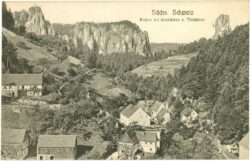 sächs. schweiz, rathen mit gansfelsen u. talwächter