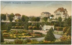 chemnitz, rosengarten im stadtpark