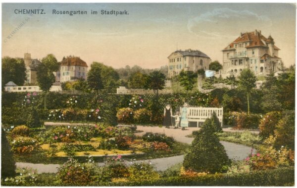 chemnitz, rosengarten im stadtpark