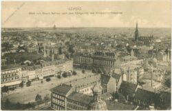 leipzig, blick vom neuen rathaus nach dem königsplatz und völkerschlachtdenkmal