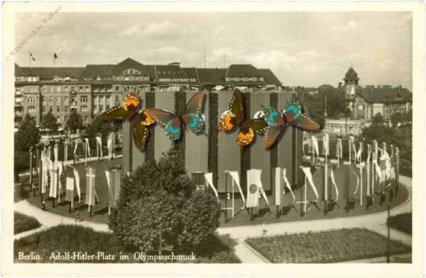 berlin, adolf hitler platz im olympiaschmuck