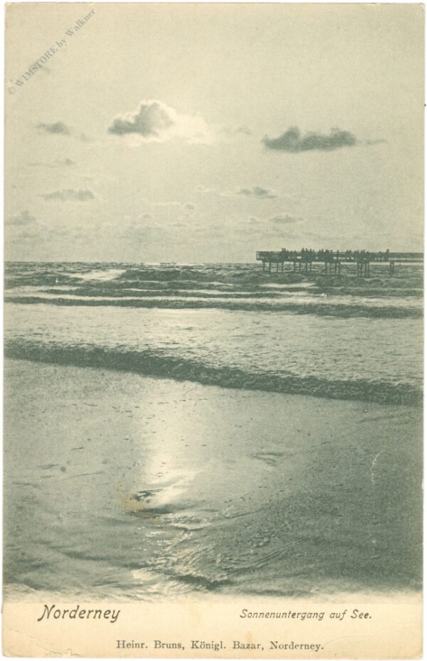 norderney, sonnenuntergang auf see