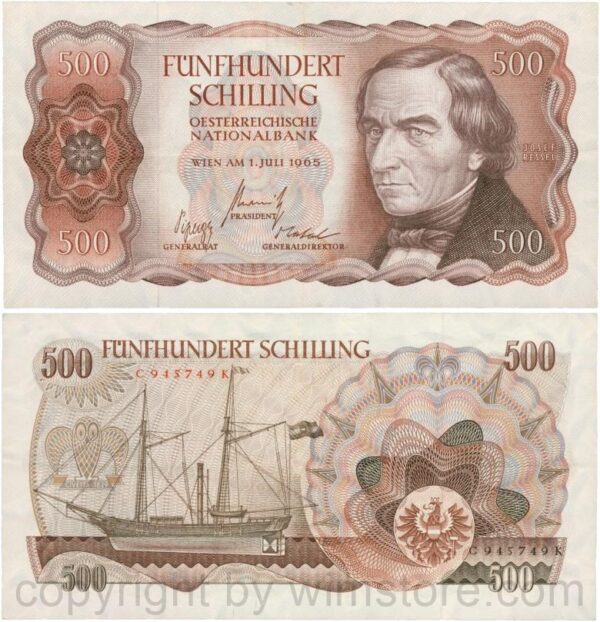 Österreich, 2. republik, p139a, 500 schilling 1965, serie c j; 3 (kopie)