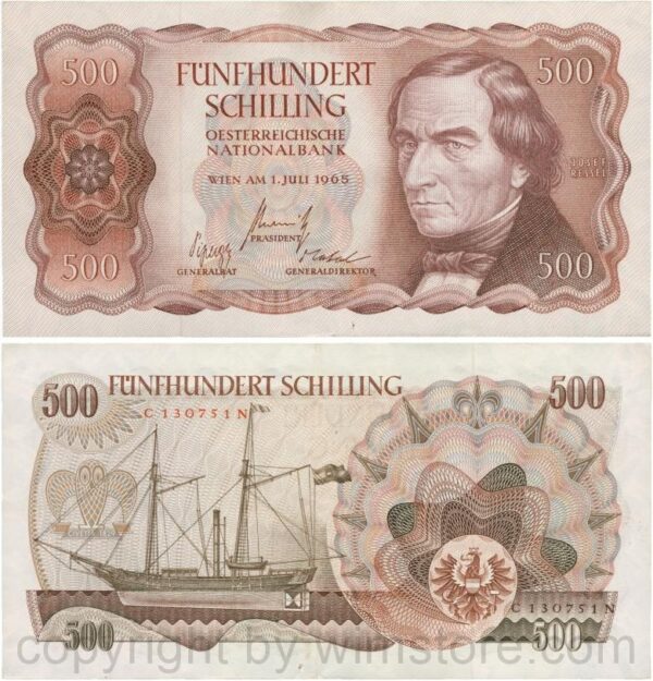 Österreich, 2. republik, p139a, 500 schilling 1965, serie c l; 3 (kopie)