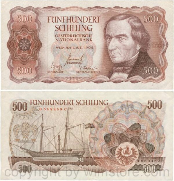 Österreich, 2. republik, p139a, 500 schilling 1965, serie c l; 3 (kopie)