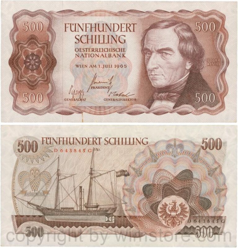 Österreich, 2. republik, p139a, 500 schilling 1965, serie d g; 3
