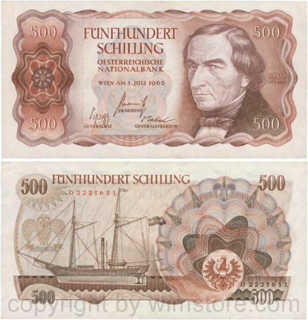 Österreich, 2. republik, p139a, 500 schilling 1965, serie d h; 3 (kopie)