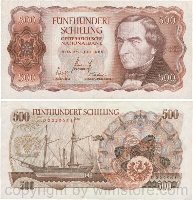 Österreich, 2. republik, p139a, 500 schilling 1965, serie d h; 3 (kopie)