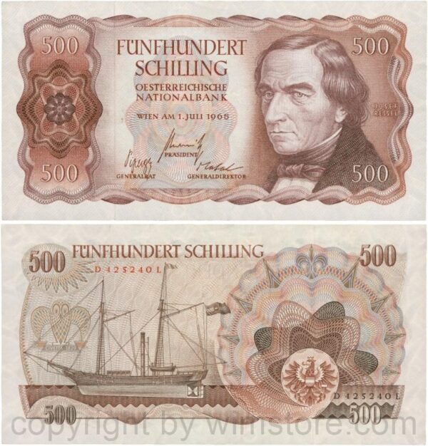 Österreich, 2. republik, p139a, 500 schilling 1965, serie d j; 3 (kopie)