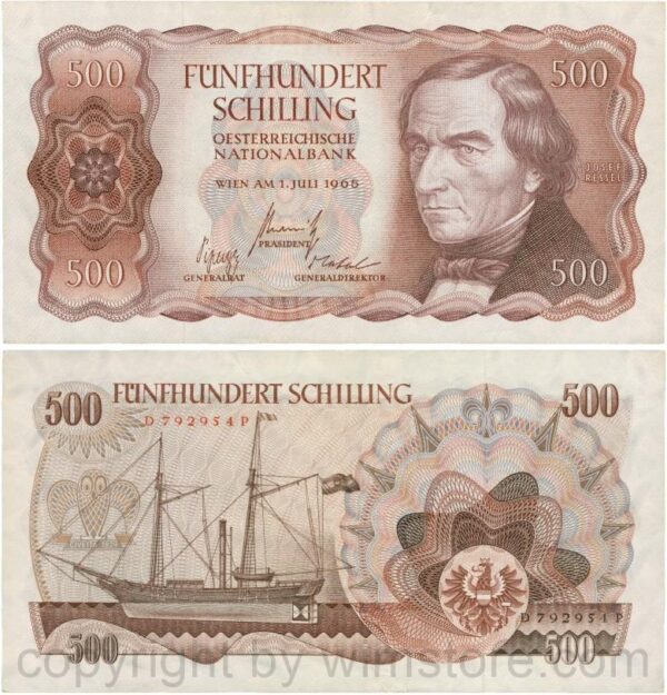 Österreich, 2. republik, p139a, 500 schilling 1965, serie d l; 3 (kopie)