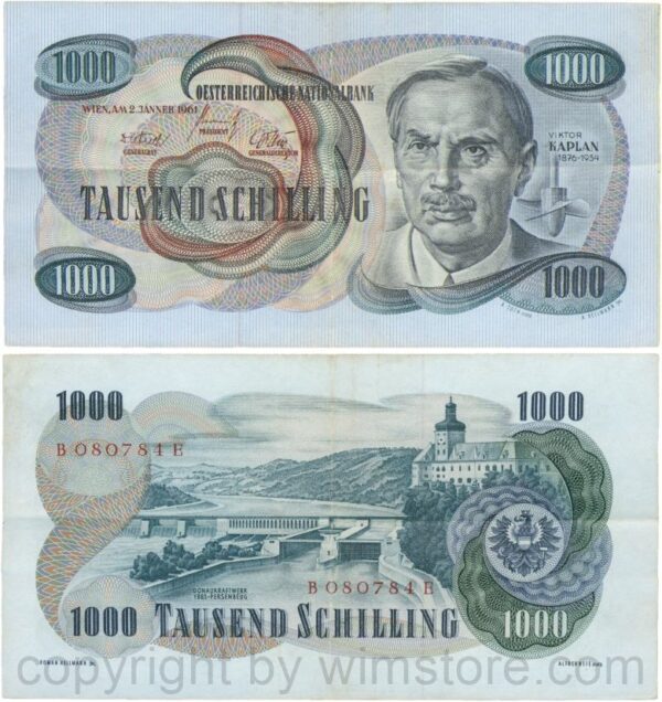 Österreich, 2. republik, p141a, 1000 schilling 1961, serie a e; 3 (kopie)