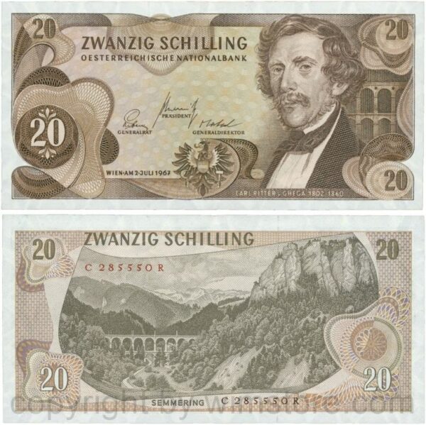Österreich, 2. republik, p142a, 20 schilling 1967, serie c m; 1 (kopie)
