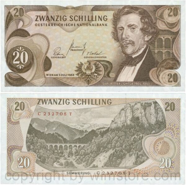 Österreich, 2. republik, p142a, 20 schilling 1967, serie c m; 1 (kopie)