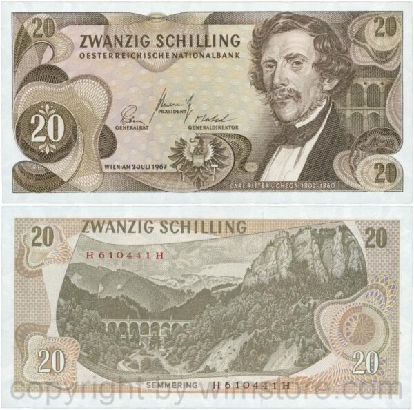 Österreich, 2. republik, p142a, 20 schilling 1967, serie h c; 2 (kopie)