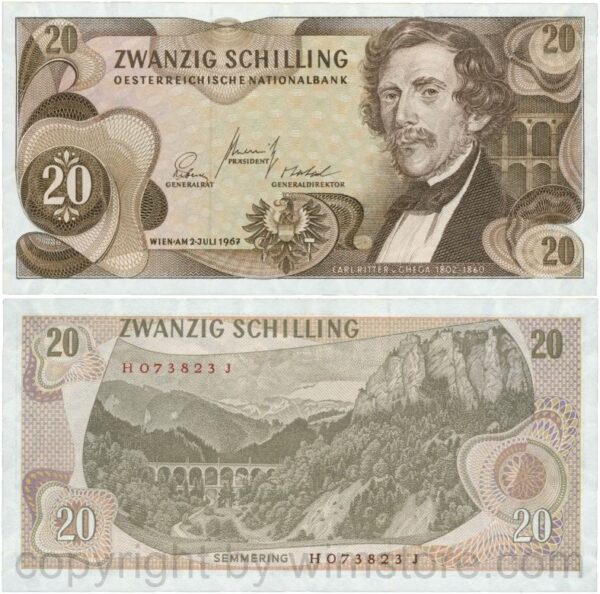 Österreich, 2. republik, p142a, 20 schilling 1967, serie h h; 1 (kopie)