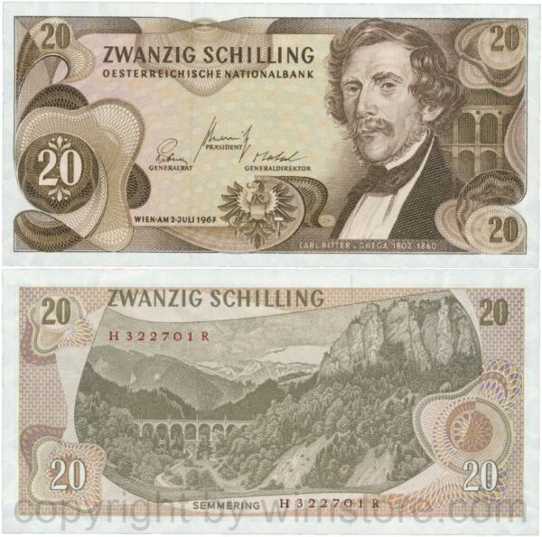 Österreich, 2. republik, p142a, 20 schilling 1967, serie h r; 1 (kopie)