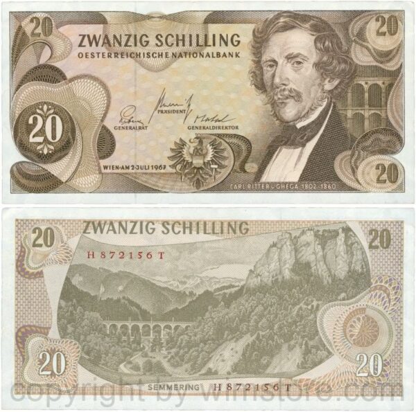 Österreich, 2. republik, p142a, 20 schilling 1967, serie h r; 1 (kopie)