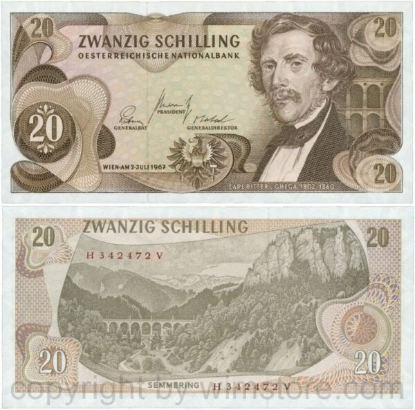 Österreich, 2. republik, p142a, 20 schilling 1967, serie h v; 1