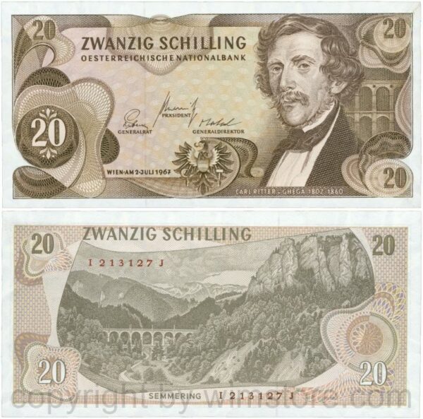 Österreich, 2. republik, p142a, 20 schilling 1967, serie h u; 1 (kopie) (kopie)