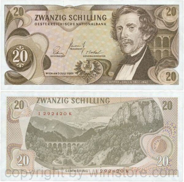 Österreich, 2. republik, p142a, 20 schilling 1967, serie h w; 3 (kopie)