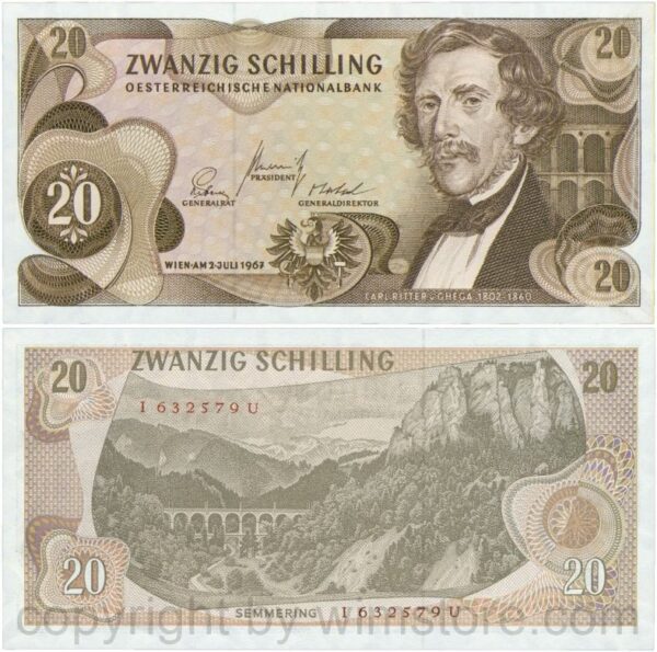 Österreich, 2. republik, p142a, 20 schilling 1967, serie i j; 1 (kopie)