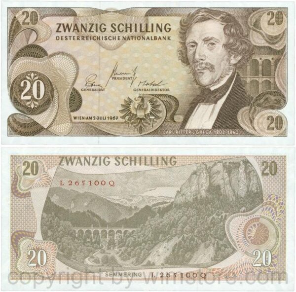 Österreich, 2. republik, p142a, 20 schilling 1967, serie l a; 2 (kopie)