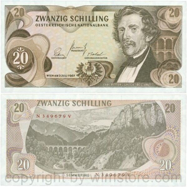 Österreich, 2. republik, p142a, 20 schilling 1967, serie n m; 2 (kopie)