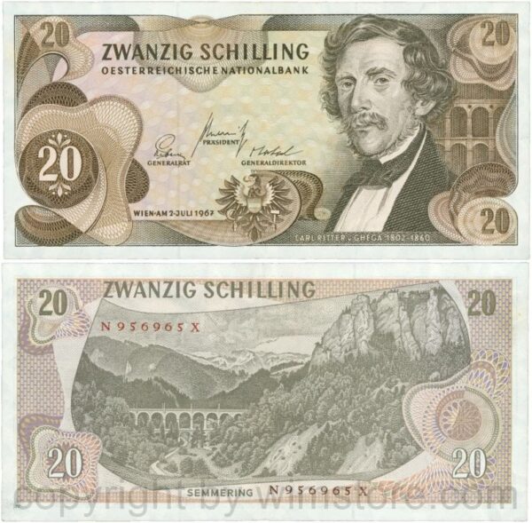 Österreich, 2. republik, p142a, 20 schilling 1967, serie n p; 1 (kopie)